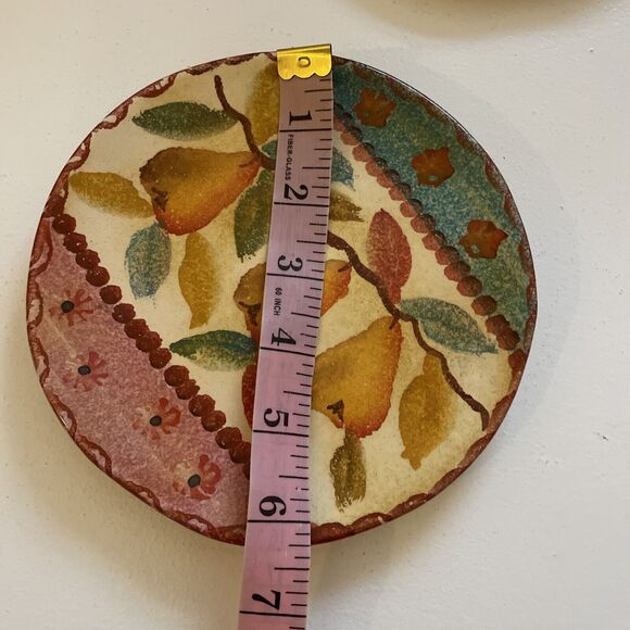 Ceramic "Hand Painted‎ ITALICA ARS" Made in ITALY" 2 Bread Appetizer PLATEs - Picture 8 of 8